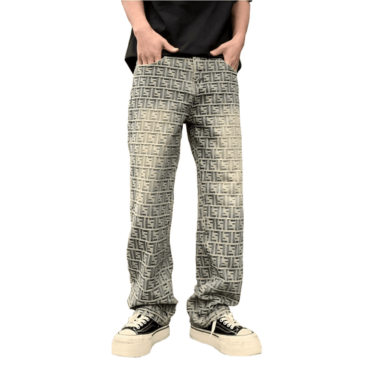 Unisex All-over S Letter Jeans