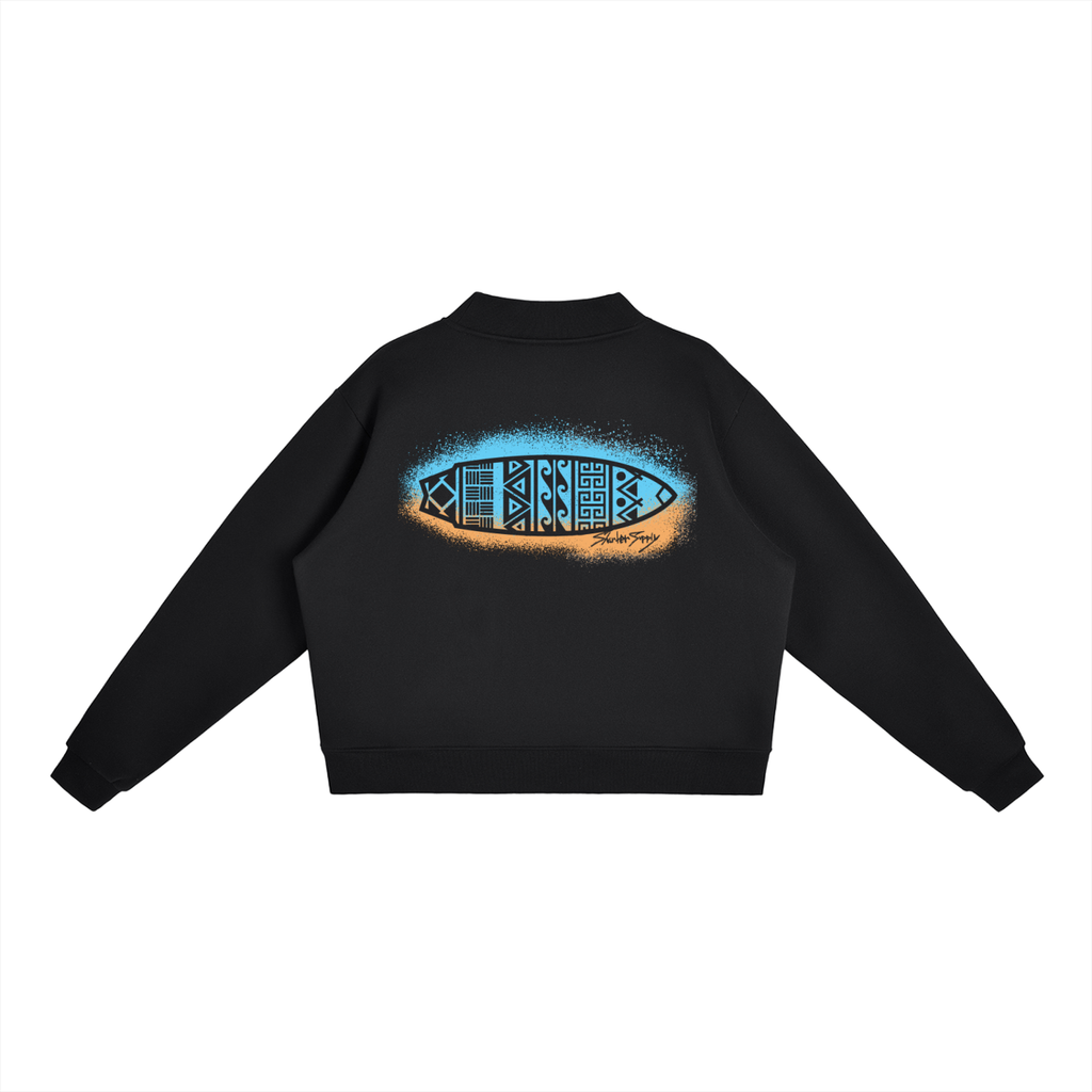 Boardle Mock-Neck Crew Sweatshirt