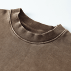 Washed Raw-Edge Cropped Crewneck SS（380GSM）