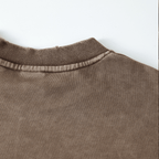 Washed Raw-Edge Cropped Crewneck SS（380GSM）