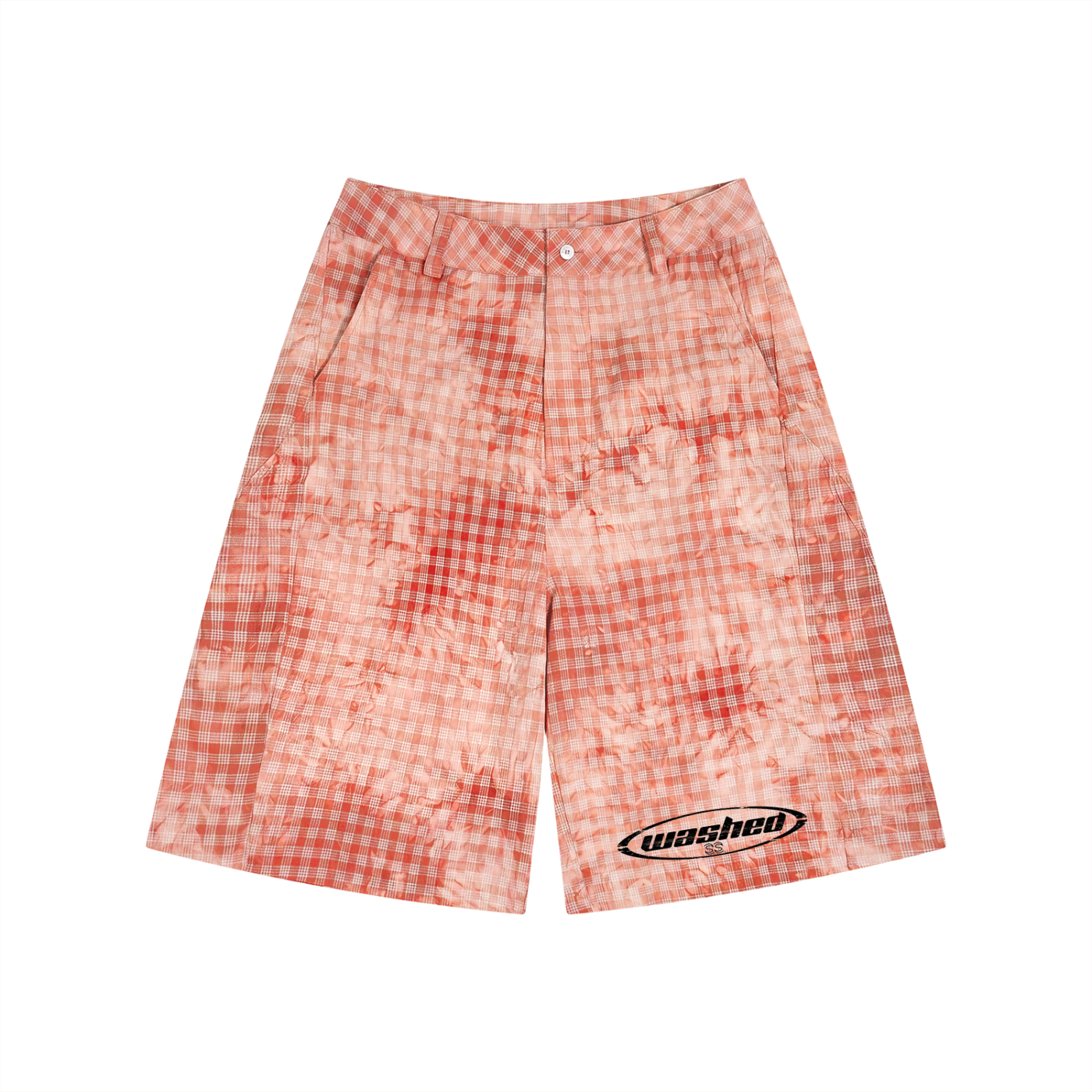 Unisex Vintage Wash Plaid Shorts