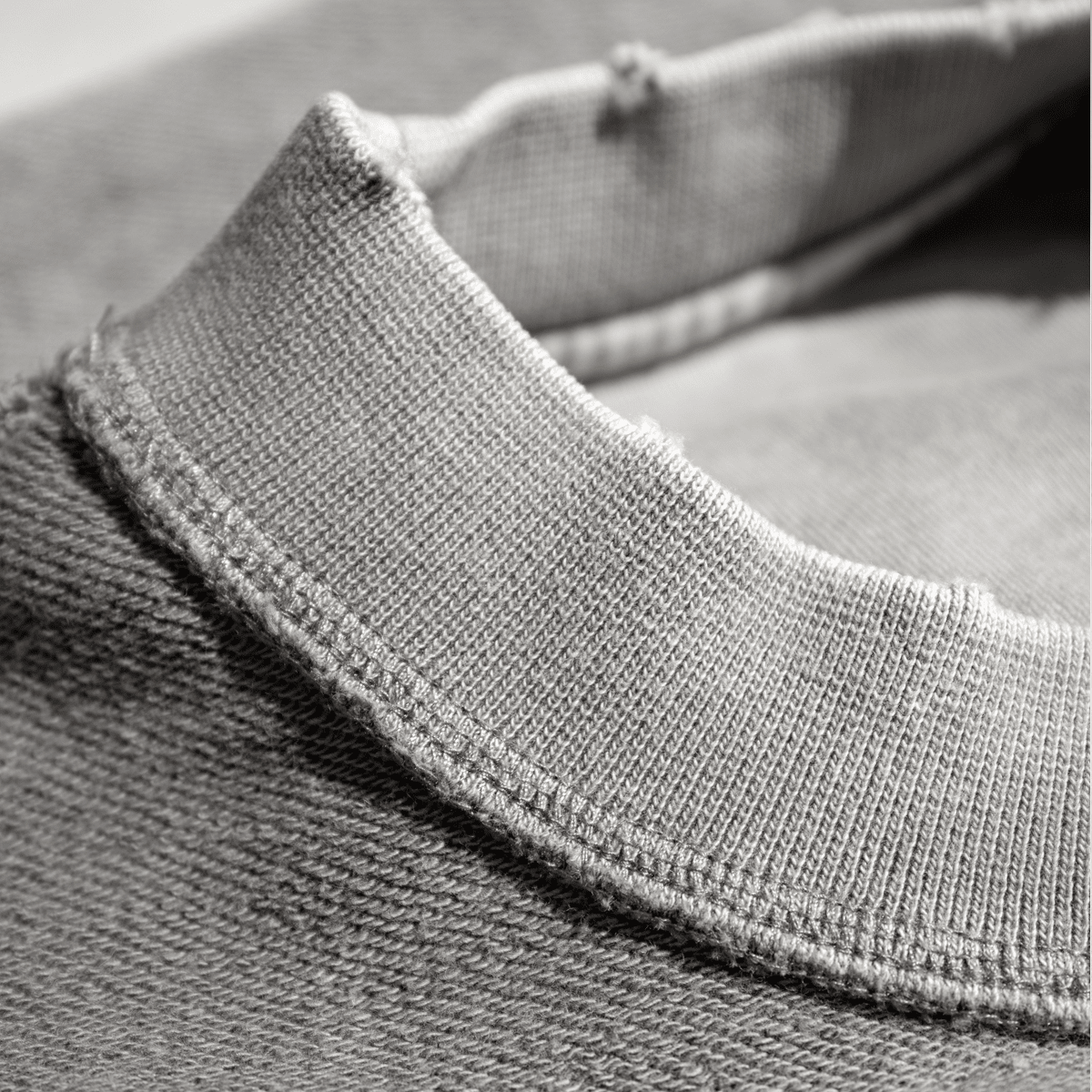 Washed Raw-Edge Cropped Crewneck SS（380GSM）