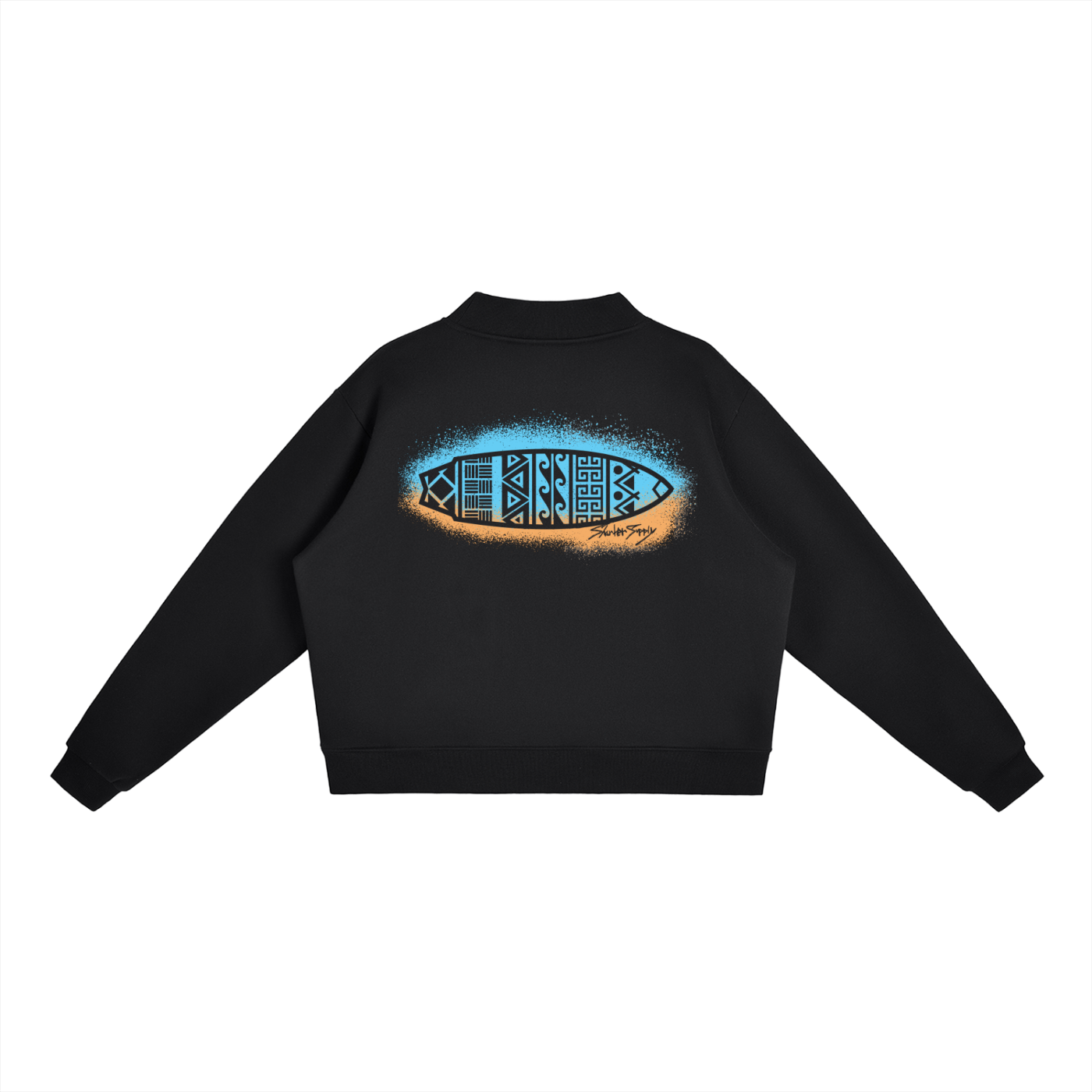 BoardSpray Mock-Neck Crew Sweatshirt