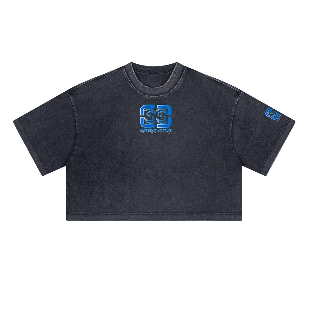 Sunwashed Cropped Crewneck T