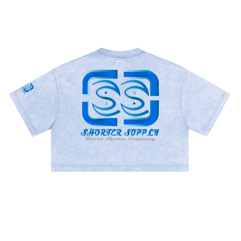 Sunwashed Cropped Crewneck T