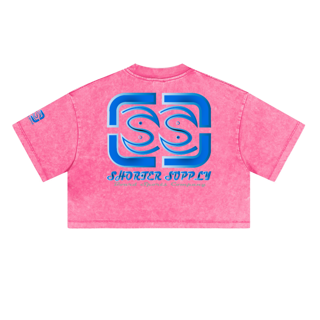 Sunwashed Cropped Crewneck T