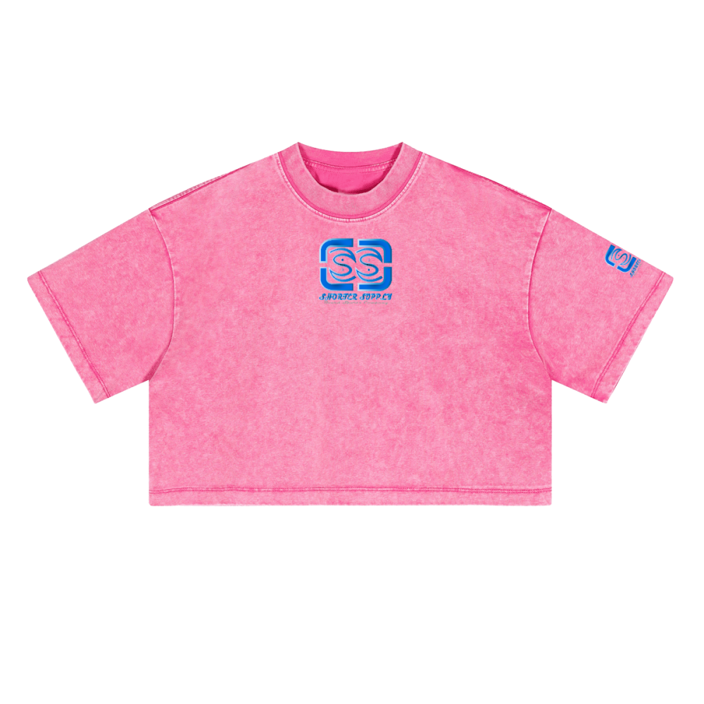 Sunwashed Loose Fit Cropped Crewneck T-shirt(230GSM)