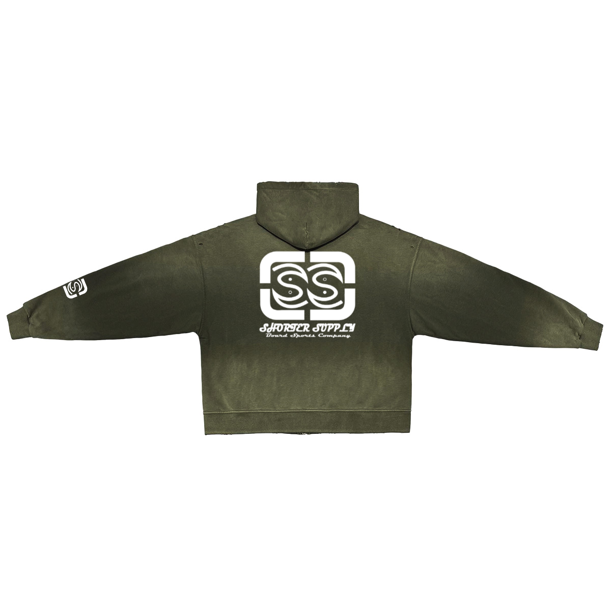 Unisex Sun Washed Distressed SS Zip-Up Hoodie(420GSM)