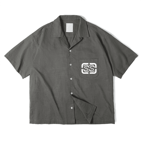 Cuban Collar Short-sleeve Shirt