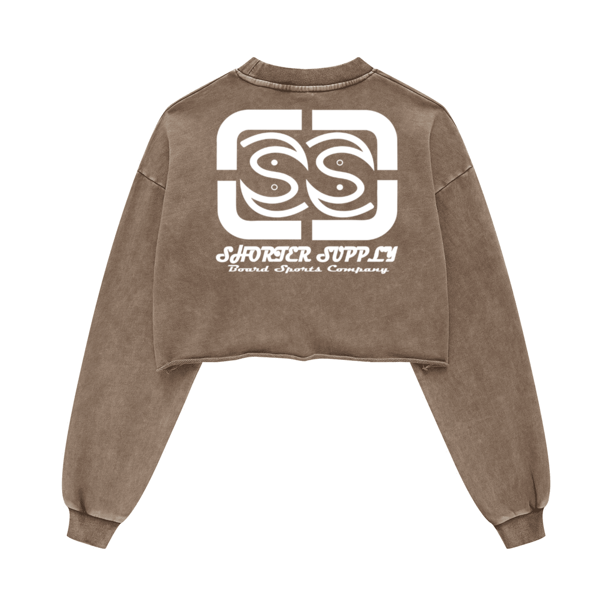 Washed Raw-Edge Cropped Crewneck SS（380GSM）