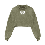 Washed Raw-Edge Cropped Crewneck SS（380GSM）