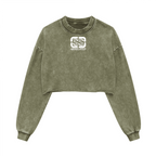 Washed Raw-Edge Cropped Crewneck SS（380GSM）