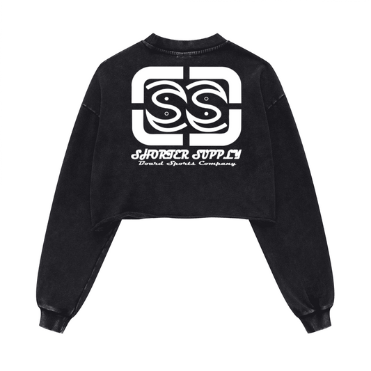 Washed Raw-Edge Cropped Crewneck SS（380GSM）