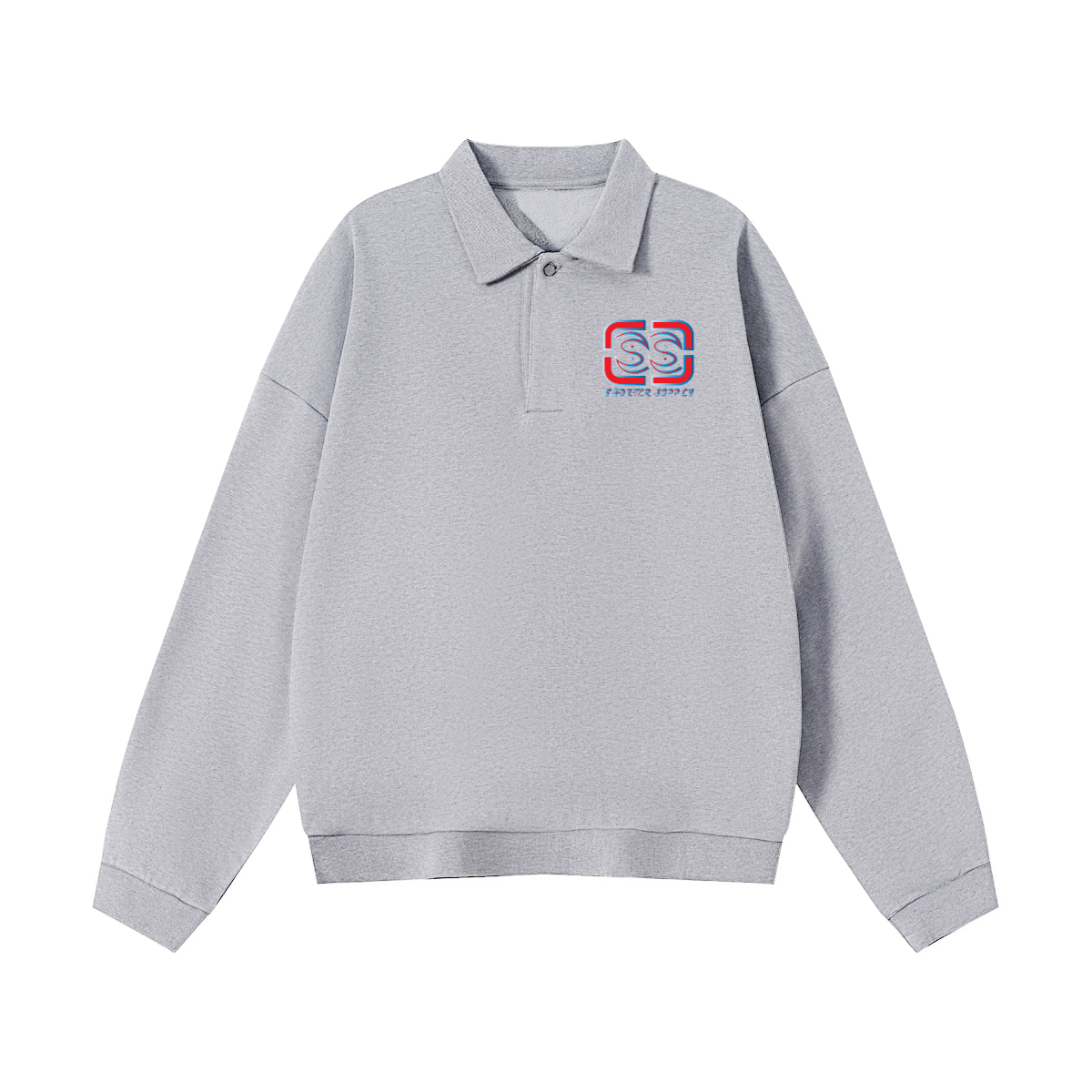 SS Half-Placket Polo Collar Sweatshirt