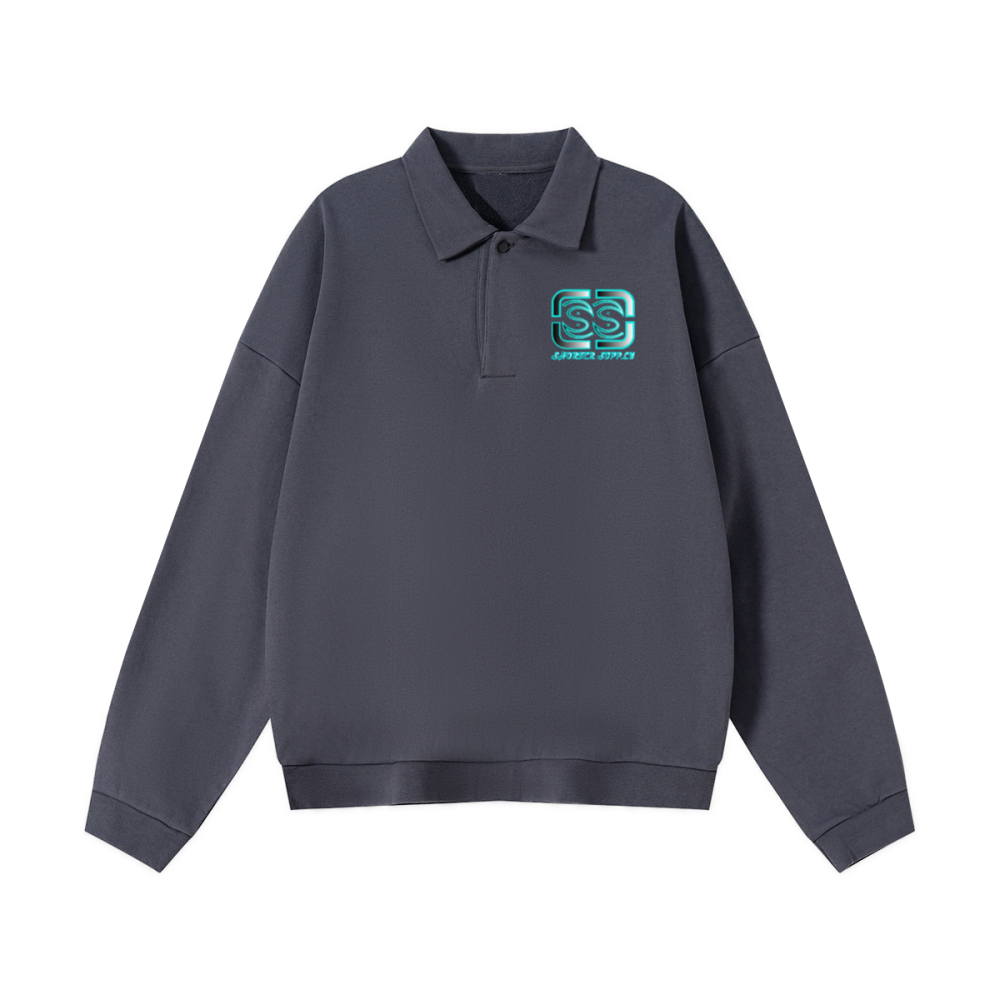 SS Half-Placket Polo Collar Sweatshirt