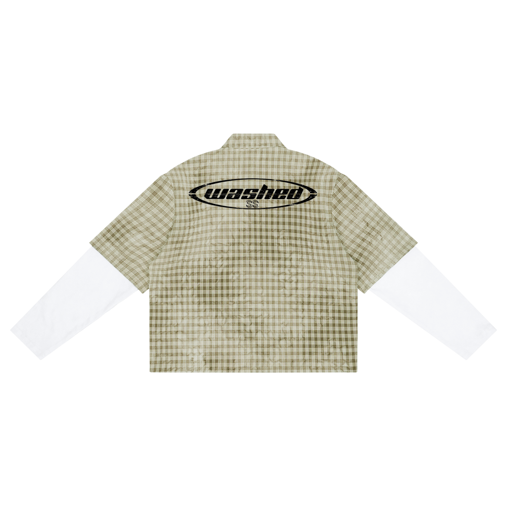 Unisex Vintage Wash Plaid Short Sleeve Shirt