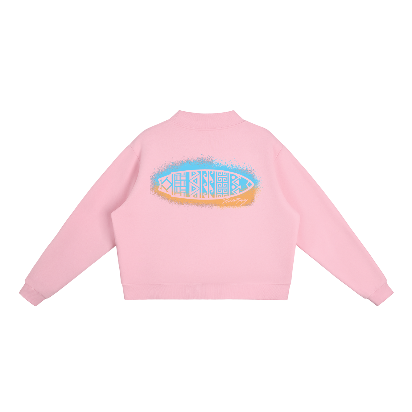 BoardSpray Mock-Neck Crew Sweatshirt