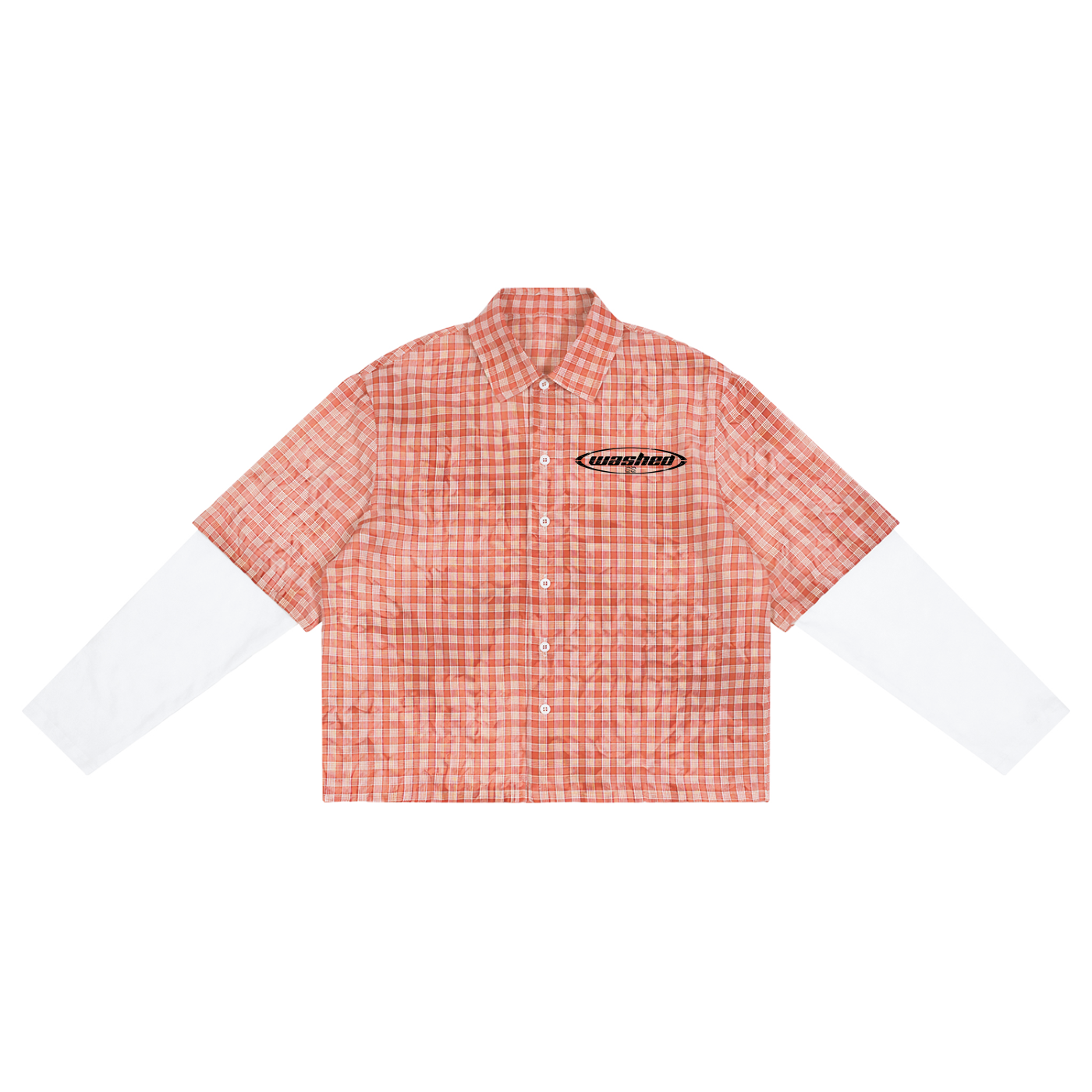 Unisex Vintage Wash Plaid Short Sleeve Shirt