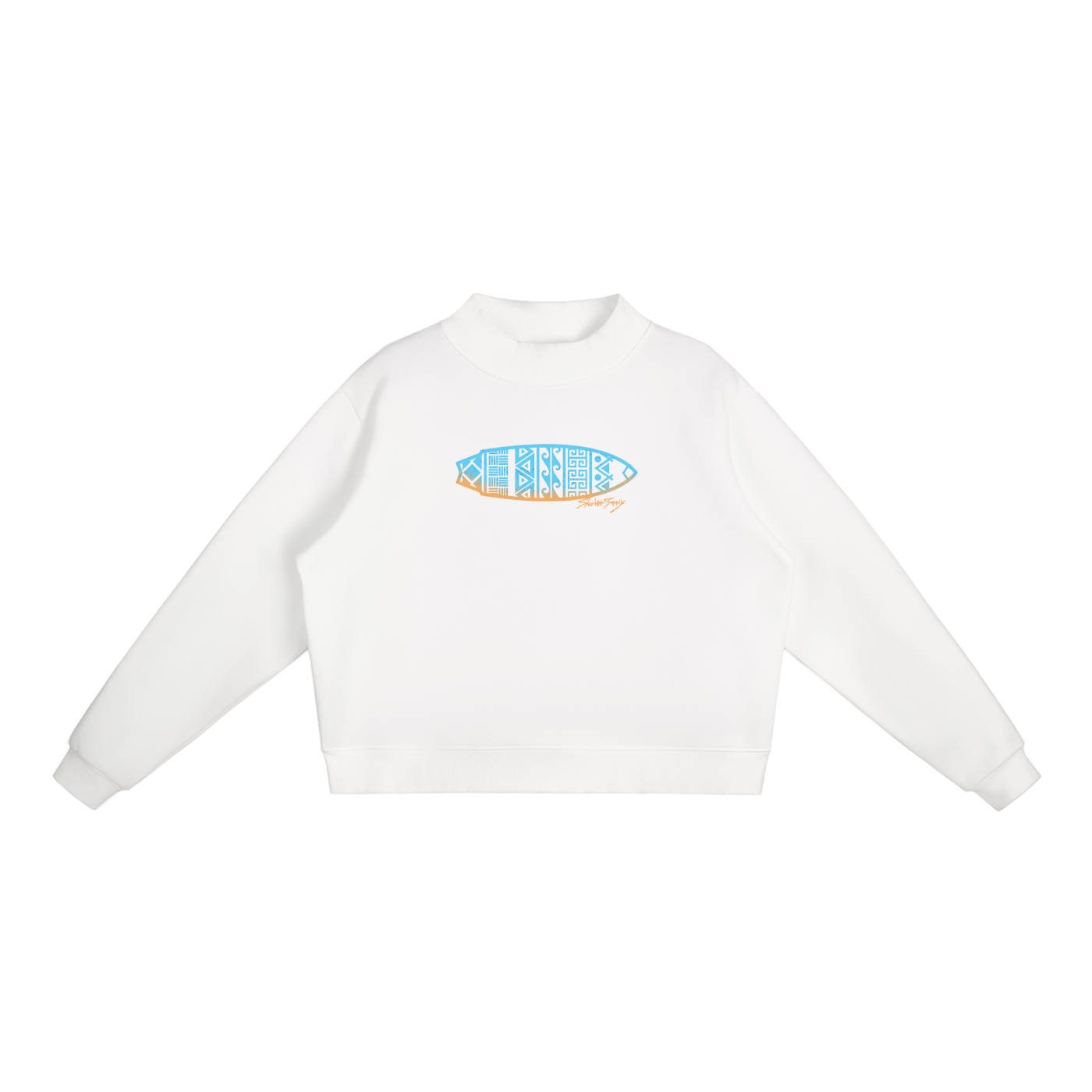 Boardle Mock-Neck Crew Sweatshirt