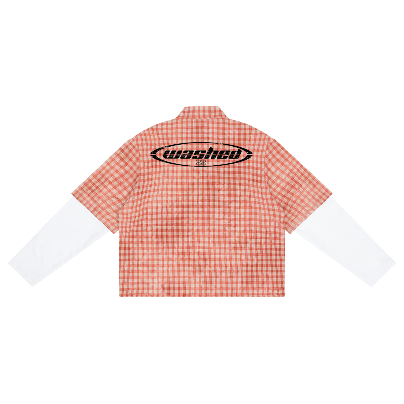 Washed Plaid Short Sleeve Shirt