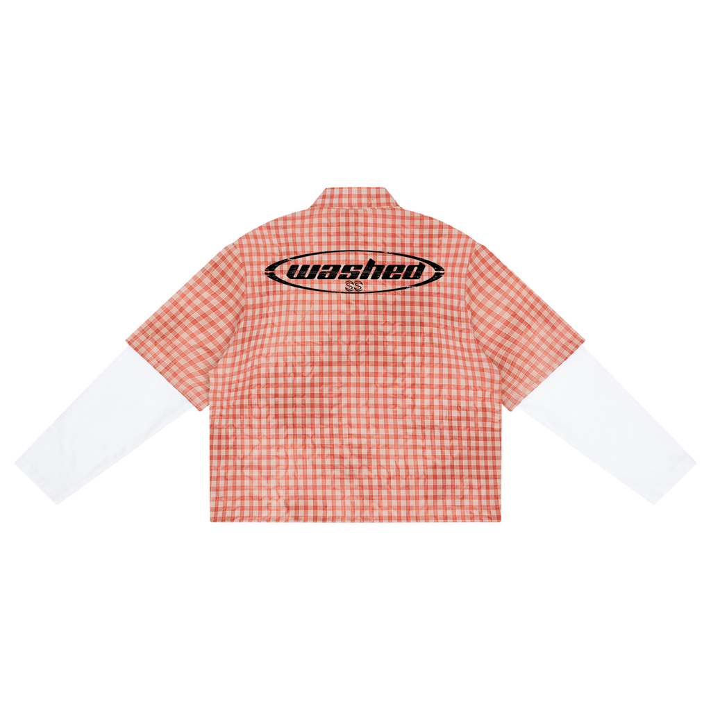 Unisex Vintage Wash Plaid Short Sleeve Shirt