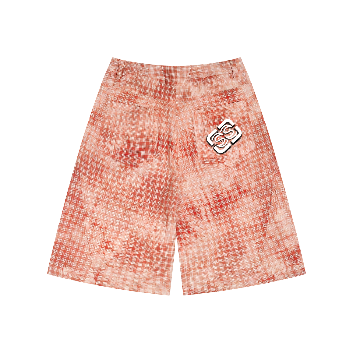 Washed Plaid Shorts