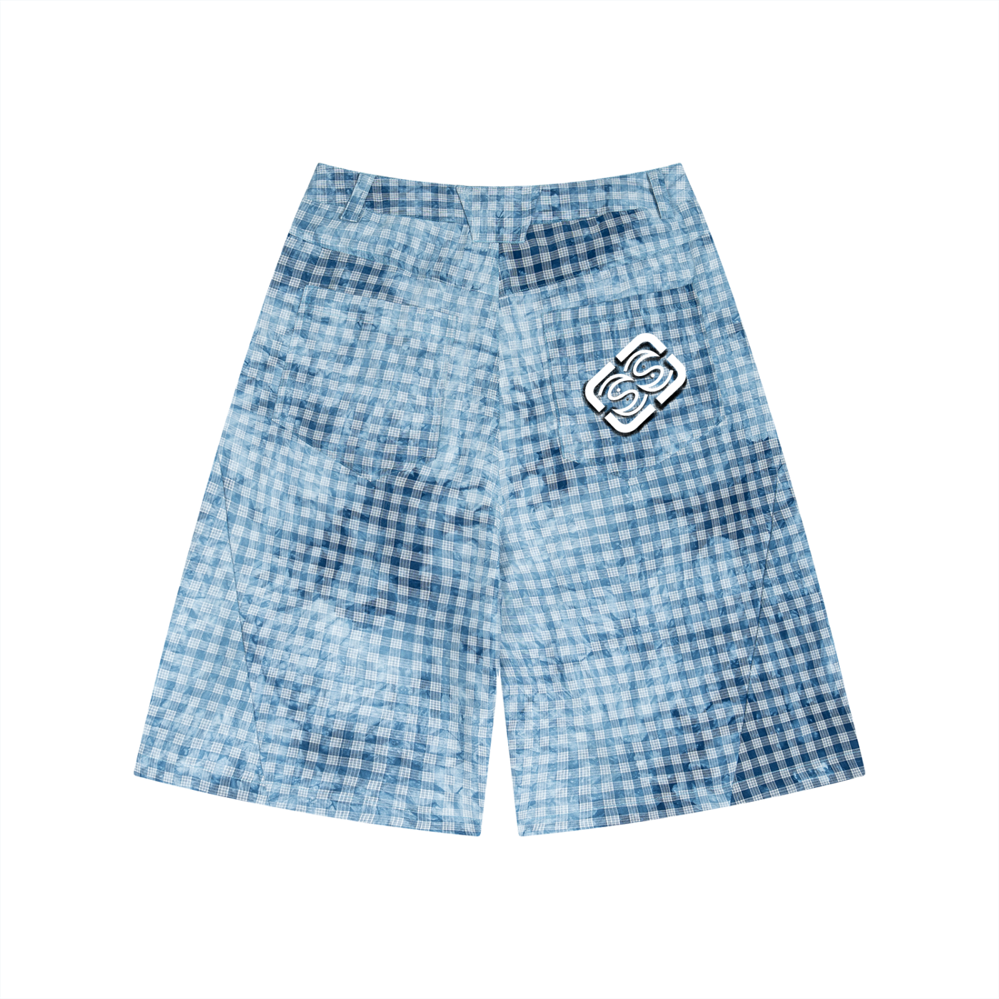Unisex Vintage Wash Plaid Shorts
