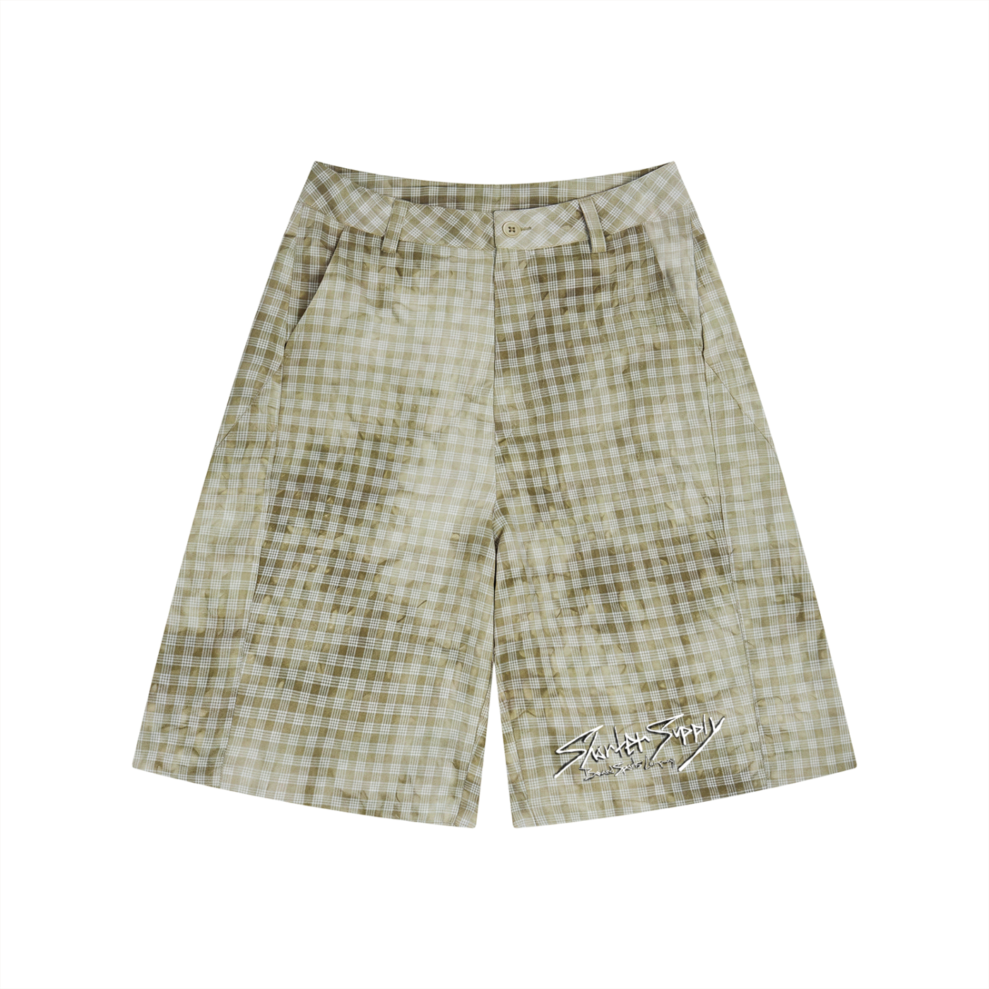 Washed Plaid Shorts