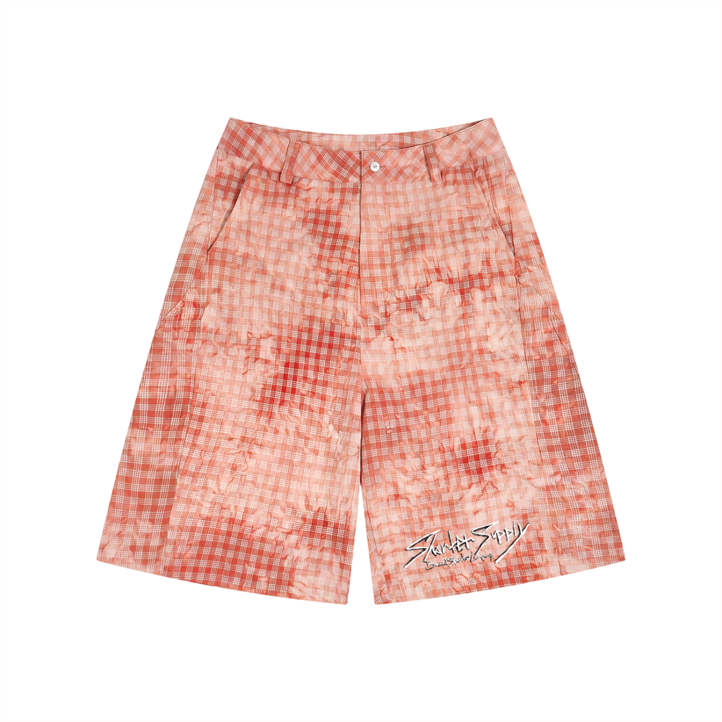 Washed Plaid Shorts