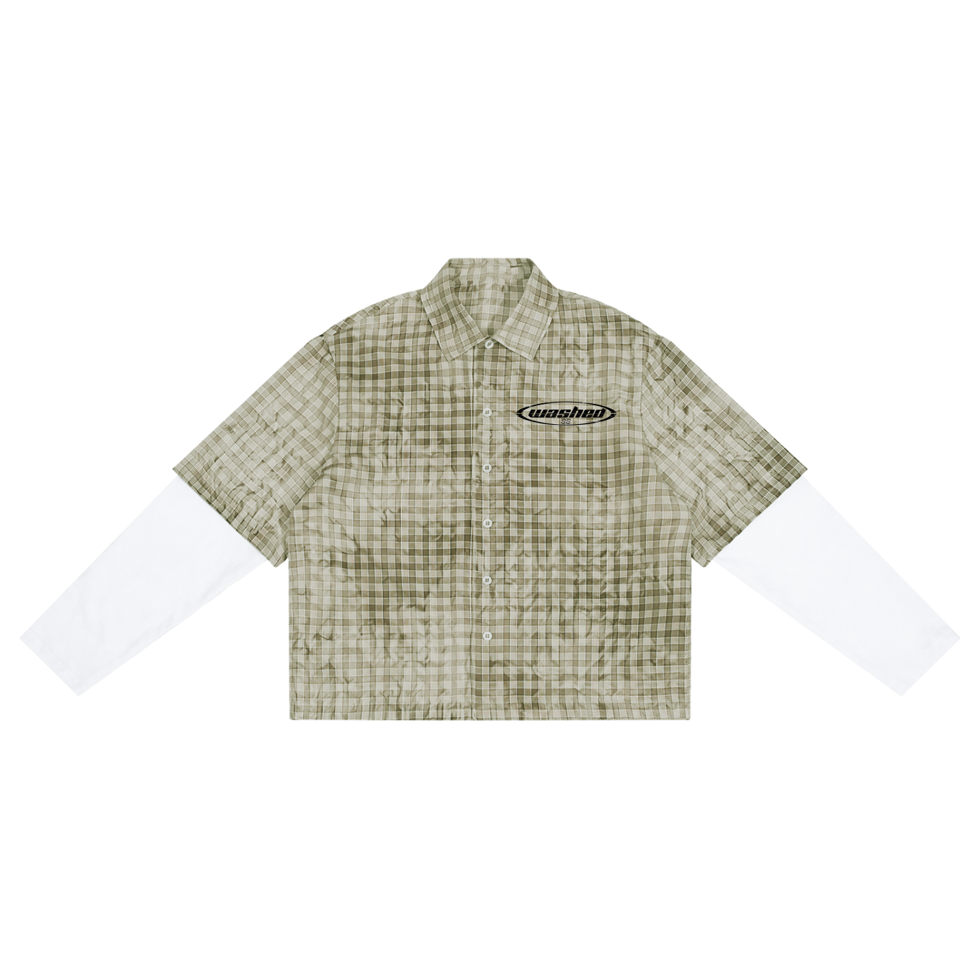 Unisex Vintage Wash Plaid Short Sleeve Shirt