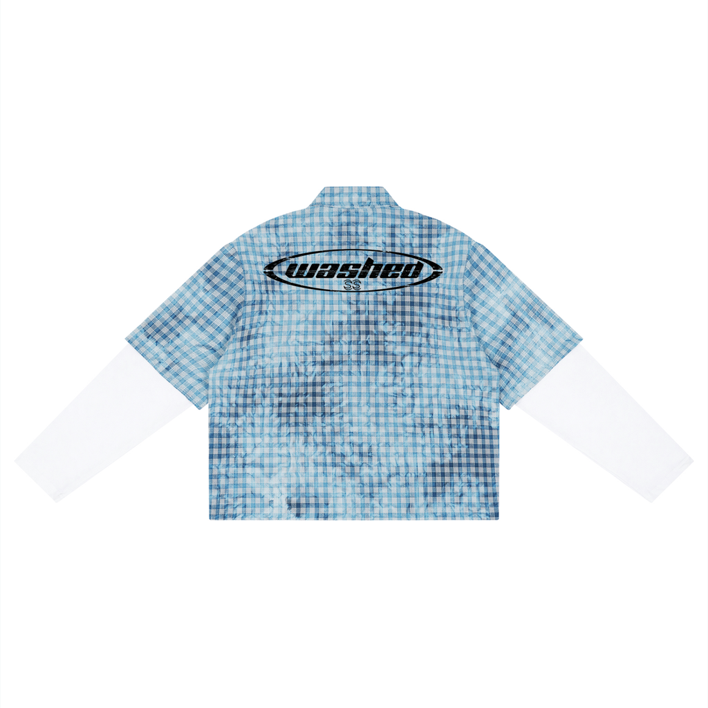 Unisex Vintage Wash Plaid Short Sleeve Shirt