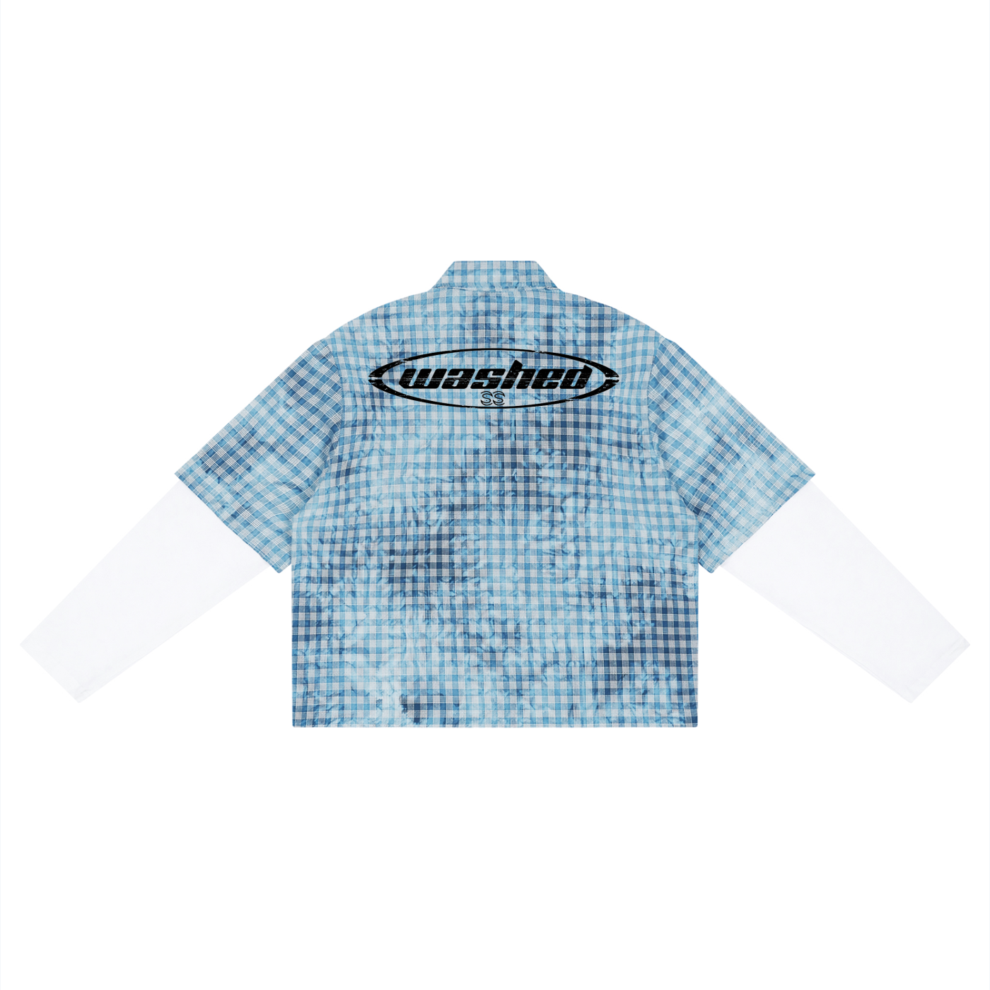 Washed Plaid Short Sleeve Shirt